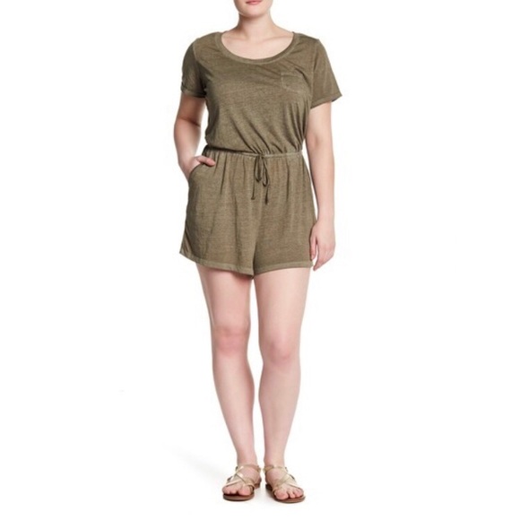 Planet Gold Pants - Planet Gold Short Sleeve Burnout Kalamata Romper